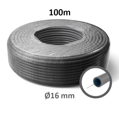 PREFLEX - Gaine électrique ICTA D16 double peau - Ø16mm - Couronne de 100m - Réf : PFGB16TF