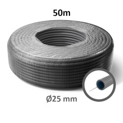 PREFLEX - Gaine électrique ICTA D25 double peau - Ø25 mm - Couronne de 50m - Réf : PFGB25TFB