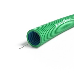 PREFLEX - Gaine électrique ICTA D20 verte double peau - Ø20m - Couronne de 100m - Réf : PFVB20TF