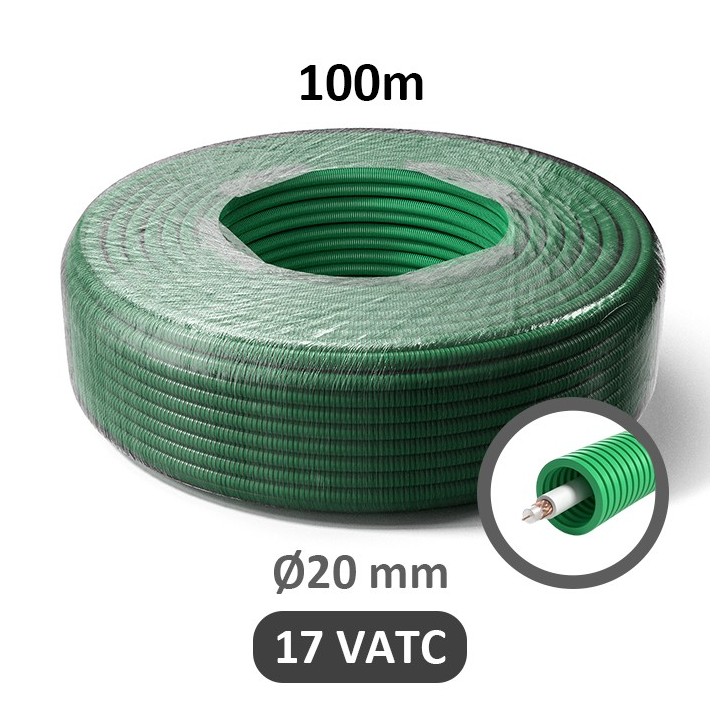 PREFLEX - Gaine électrique ICTA préfilée câble TV 17VATC D20 - Couronne de 100m - Réf : PFV20ETV17A