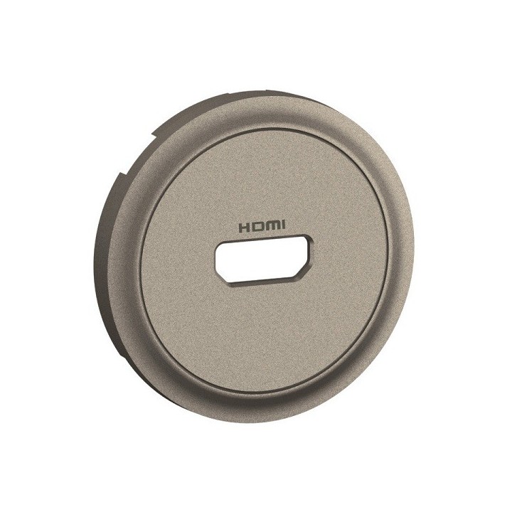 Legrand Céliane - Enjoliveur pour prise audio vidéo HDMI 2.0 Type-A préconnectorisée - Titanium - Réf : CT0314