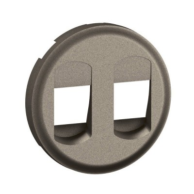 Legrand Céliane - Enjoliveur pour prise Haut-Parleur double à poussette - Titanium - Réf : CT2311