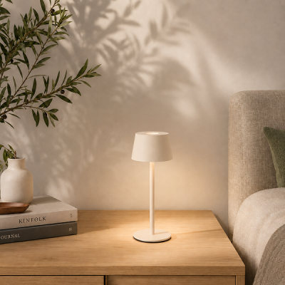 Brilliant - Jona - Lampe de table extérieur-intérieur sans fil LED - 25cm beige - 3000K - 2W - Réf : G4090009