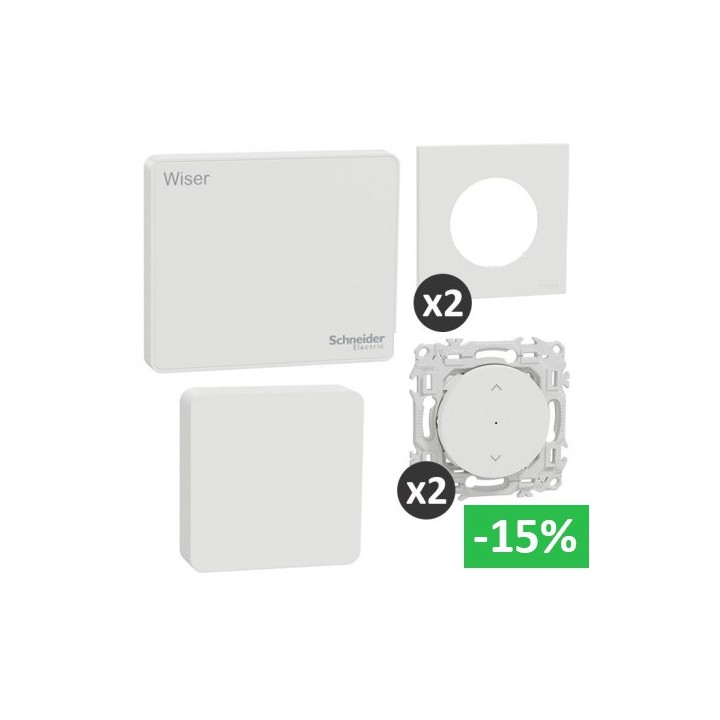 Schneider - Wiser - Kit volets roulants connecté avec capteurs température et humidité intégrés - Réf : S670131CE