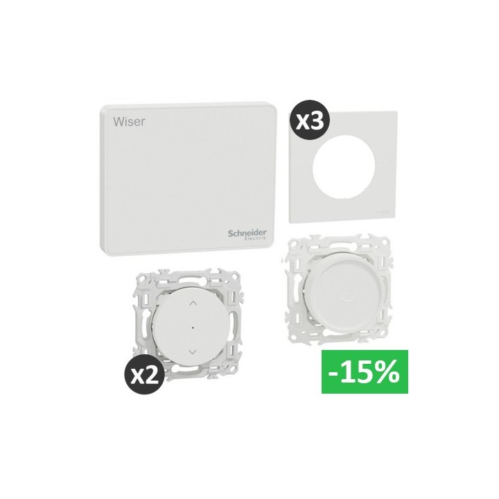 Schneider - Wiser - Kit simulation de présence pour plus de sérénité : automatise volets et éclairage - Réf : CCT520801SP