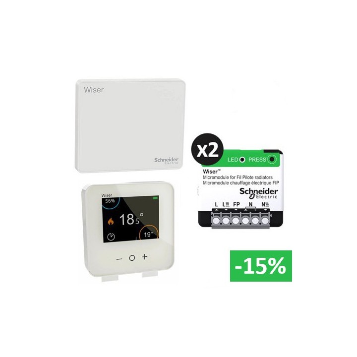 Schneider - Wiser - Thermostat connecté pour radiateurs FIP électriques - Génération 2 - Réf : CCTFR6905FIPG2