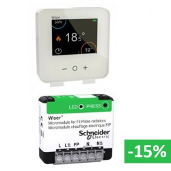 Schneider - Wiser - Pack chauffage pièce supplémentaire : radiateurs électriques - Réf : CCTFR6400-P