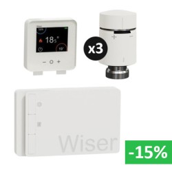 Schneider - Wiser - Kit chauffage gaz : pilotage par zone avec 3 vannes connectées - Réf : CCTFR6900