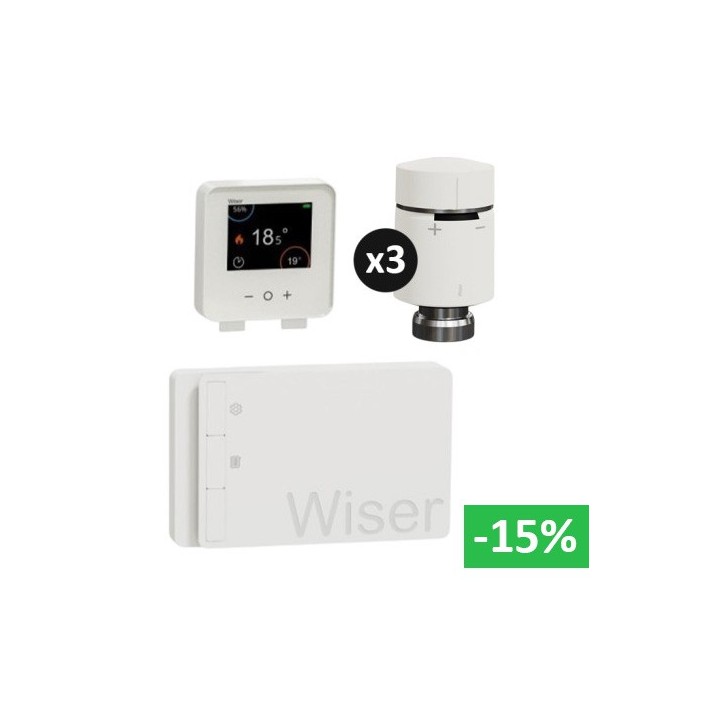 Schneider - Wiser - Kit chauffage gaz : pilotage par zone avec 3 vannes connectées - Réf : CCTFR6900