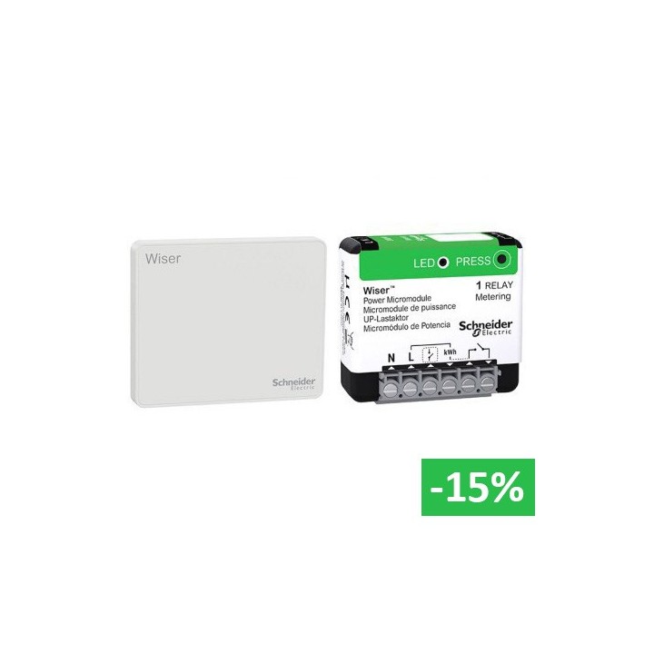 Schneider - Wiser - Kit chauffe-eau connecté : démarrage + mesure consommation - Réf : CCT501730