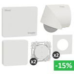 Schneider - Wiser - Kit volets roulants connecté + Capteur température/humidité et détecteur présence/luminosité -Réf: S670131DD