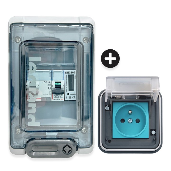 Legrand - Kit recharge pour véhicule électrique + Compteur énergie 45A + Prise Witty encastrée - Réf : XEV081-02-Précablé
