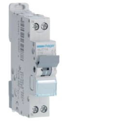 Hager -  Disjoncteur 16A - 1P+N - 4.5-6kA - Courbe C - 1module - Réf : MJT716