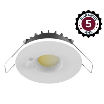 Miidex Lighting - Spot LED CCT BBC Blanc 6W 2700/3000/4000K + Détecteur - Maître/Esclave - Garantie 5 ans - Réf : 101112