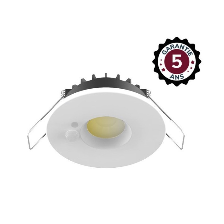 Miidex Lighting - Spot LED CCT BBC Blanc 6W 2700/3000/4000K + Détecteur - Maître/Esclave - Garantie 5 ans - Réf : 101112