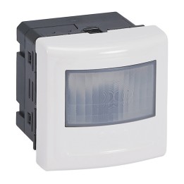 Legrand Mosaic - Détecteur mural avec dérogation 2 fils sans neutre infrarouge 100W LED - 2 modules blanc - Réf : 078459A