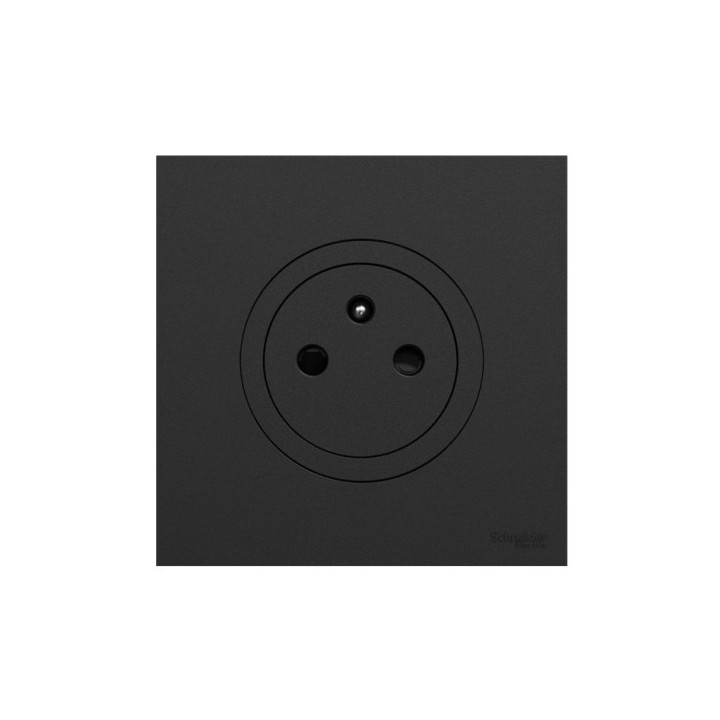 Schneider Odace - Lot de 10 Prises de courant 2P+T affleurantes dont 1 OFFERTE - Noir onyx - Complet - Réf : S940052(10)