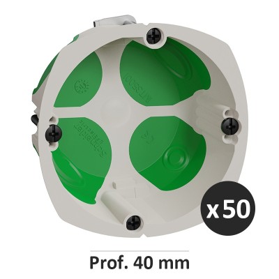 Schneider electric - 50 Boîtes d'encastrement - Multifix air - 1 poste - Ø67 - prof. 40 mm - Réf : IMT35001(50)1