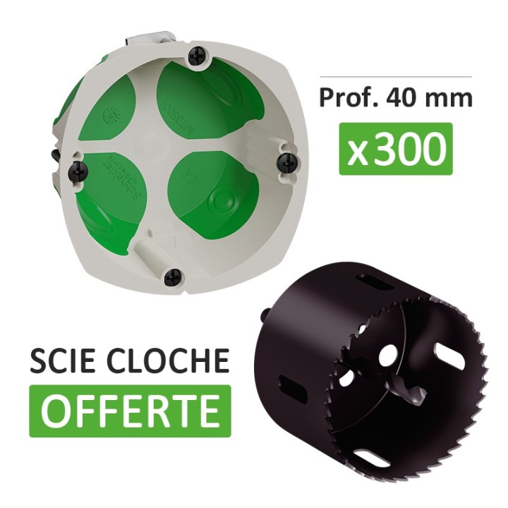 Schneider Multifix air - 300 boîtes d'encastrements - 1 poste- Diam.67 mm - Prof. 40 mm+ scie cloche - Réf : IMT35228