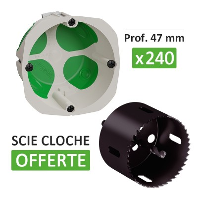 Schneider Multifix air - 240 boîtes d'encastrements - 1 poste - Diam.67 mm - Prof. 47 mm+ scie cloche - Réf : IMT35231