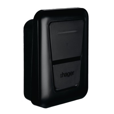 Hager - Borne de charge Hager witty one 11 kW avec prise de charge de type 2 - Noir - Réf : XVR111S