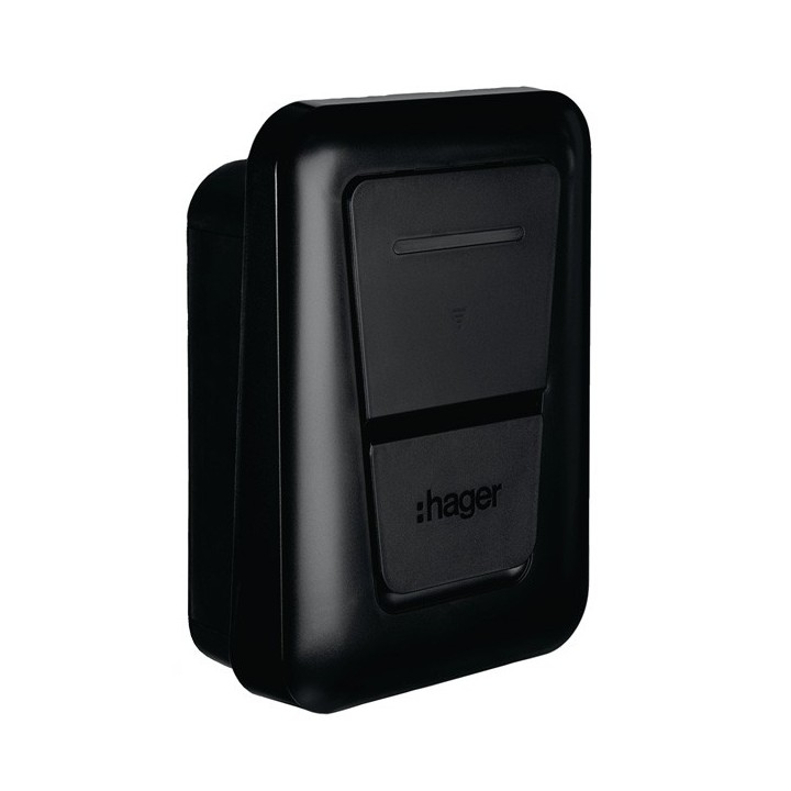 Hager - Borne de charge Hager witty one 11 kW avec prise de charge de type 2 - Noir - Réf : XVR111S