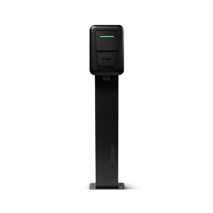 Hager - Borne de charge Hager witty one 11 kW avec prise de charge de type 2 - Noir - Réf : XVR111S