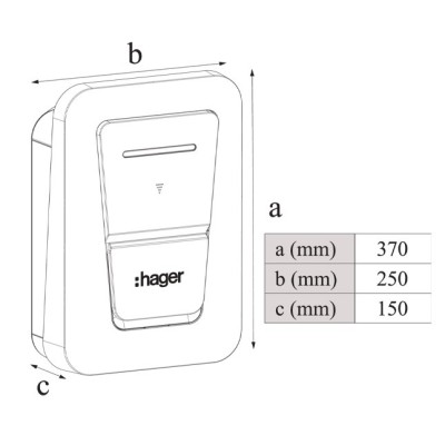 Hager - Borne de charge Hager witty one 11 kW avec prise de charge de type 2 - Noir - Réf : XVR111S