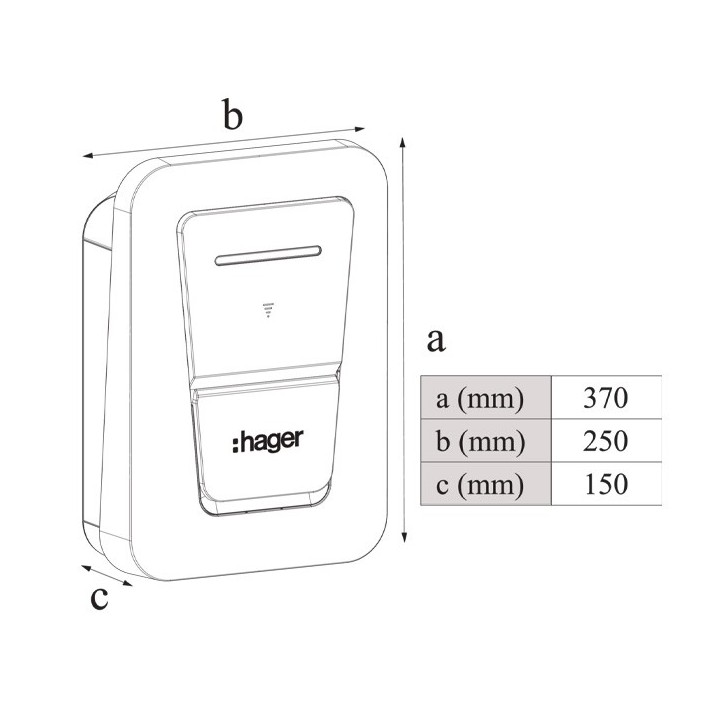 Hager - Borne de charge Hager witty one 11 kW avec prise de charge de type 2 - Noir - Réf : XVR111S