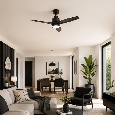 Axelair - LUMIN'AIR - Ventilateur plafonnier d'intérieur réversible et lumineux Ø90 cm - Réf : VPAN090