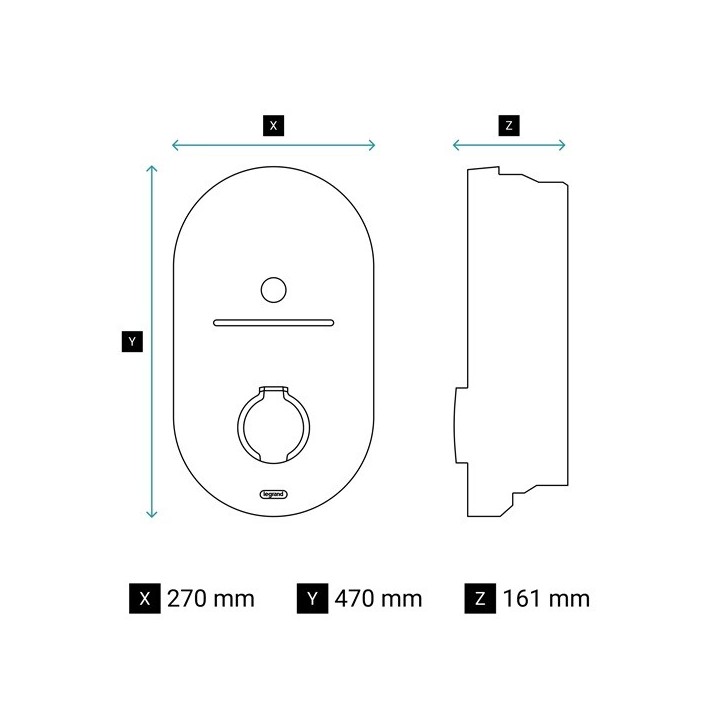 Legrand - Borne de recharge Green'up Home triphasée 22kW AC Mode 3 - Réf : 057022