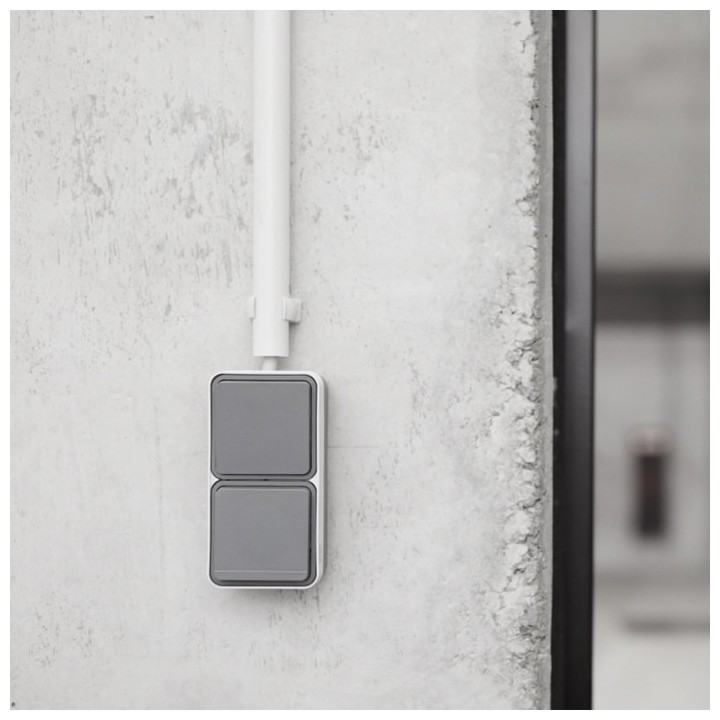 Hager - Prise double verticale Cubyko 2P+T saillie gris IP55 - Réf : WNC132