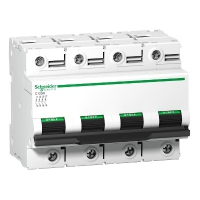 Schneider - Disjoncteur C120N 4P 125A - courbe C - 10 kA - Réf : A9N18376