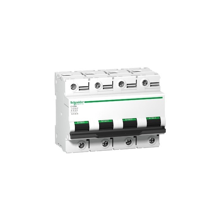 Schneider - Disjoncteur C120N 4P 125A - courbe C - 10 kA - Réf : A9N18376