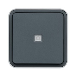 Hager - Va-et-vient lumineux Cubyko saillie gris - Réf : WNC002