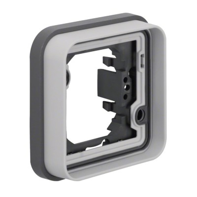 Hager - Support simple étanche Cubyko pour montage encastré - IP55 - Gris - Réf : WNA401