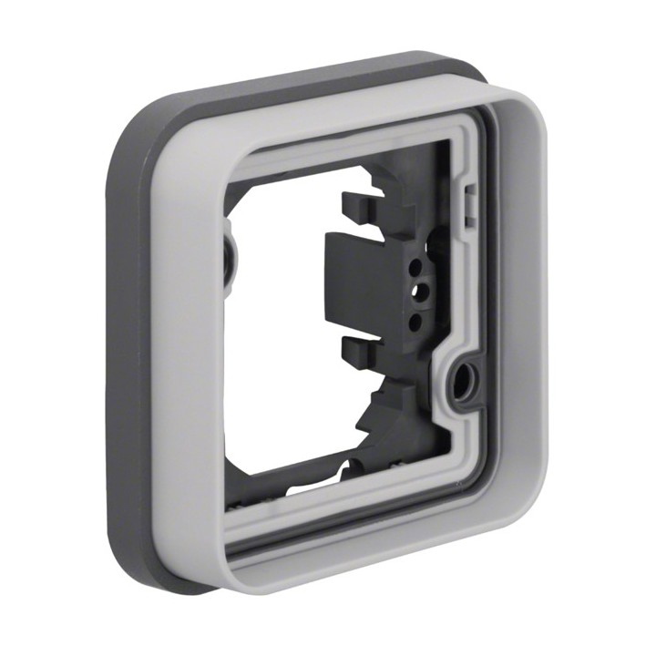Hager - Support simple étanche Cubyko pour montage encastré - IP55 - Gris - Réf : WNA401