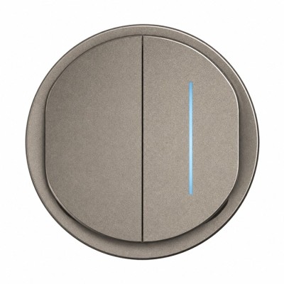 Legrand Céliane - Enjoliveur large pour Double Va-et-Vient ou Poussoir dont un à Voyant témoin - Titane - Réf : CT200(1)(7)