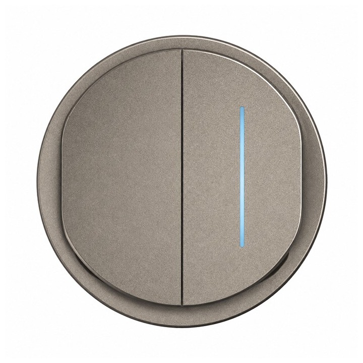 Legrand Céliane - Enjoliveur large pour Double Va-et-Vient ou Poussoir dont un à Voyant témoin - Titane - Réf : CT200(1)(7)