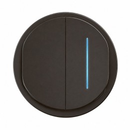 Legrand Céliane - Enjoliveur pour Double Inter Va-et-Vient ou Poussoir dont un à Voyant - Noir - Réf : CN200(1)(7)