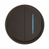 Legrand Céliane - Enjoliveur pour Double Inter Va-et-Vient ou Poussoir dont un à Voyant - Noir - Réf : CN200(1)(7)
