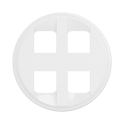 Legrand Céliane - Enjoliveur pour prise quadruple RJ45 blindée catégorie6 STP pour réseau Optimum auto - Blanc - Réf : CB4348