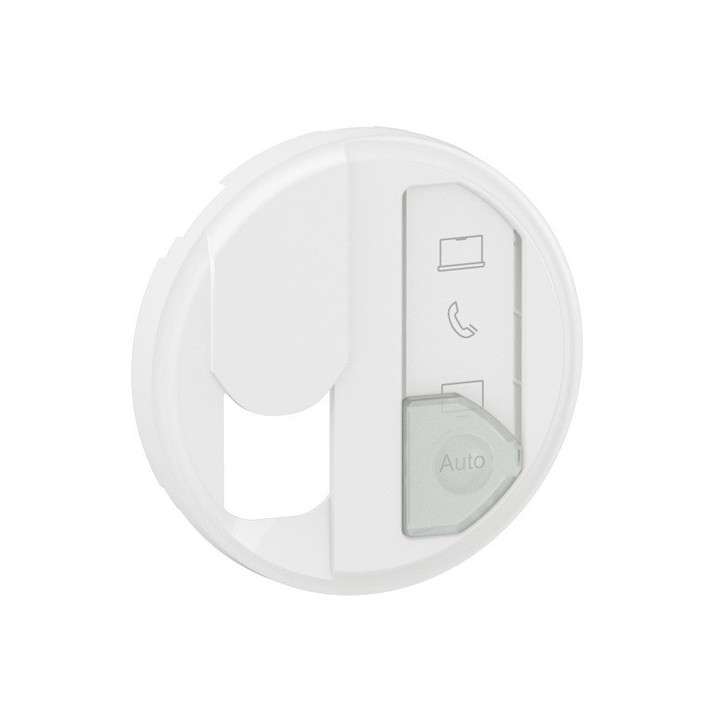 Legrand Céliane - Enjoliveur pour prise simple RJ45 blindée Cat.6A STP Grade 3 TV avec repérage média - Blanc - Réf : CB0348