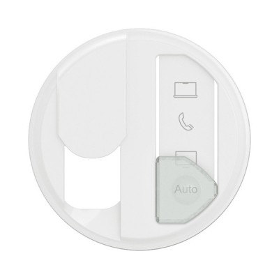 Legrand Céliane - Enjoliveur pour prise simple RJ45 blindée Cat.6A STP Grade 3 TV avec repérage média - Blanc - Réf : CB0348