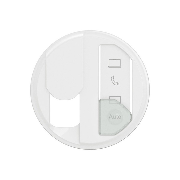Legrand Céliane - Enjoliveur pour prise simple RJ45 blindée Cat.6A STP Grade 3 TV avec repérage média - Blanc - Réf : CB0348
