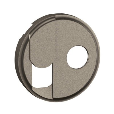 Legrand Céliane - Enjoliveur pour prise TV + prise téléphone RJ45 catégorie6 FTP - Titanium - Réf : CT0342