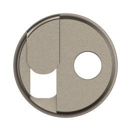 Legrand Céliane - Enjoliveur pour prise TV + prise téléphone RJ45 catégorie6 FTP - Titanium- Réf : CT0342