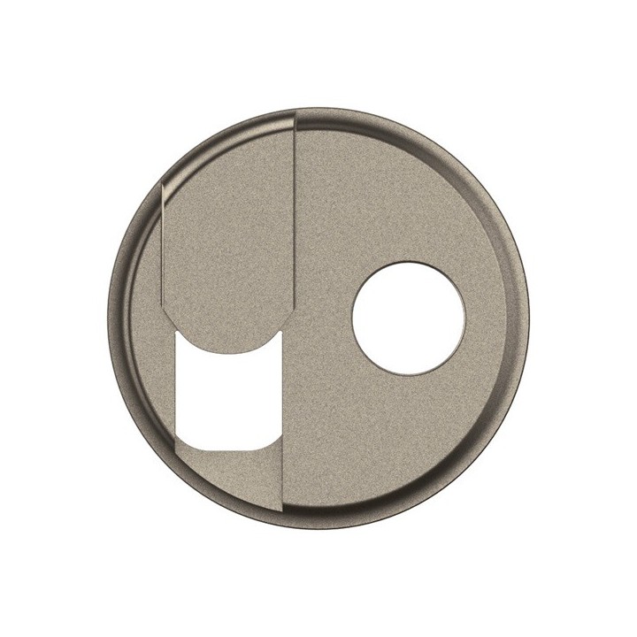 Legrand Céliane - Enjoliveur pour prise TV + prise téléphone RJ45 catégorie6 FTP - Titanium- Réf : CT0342