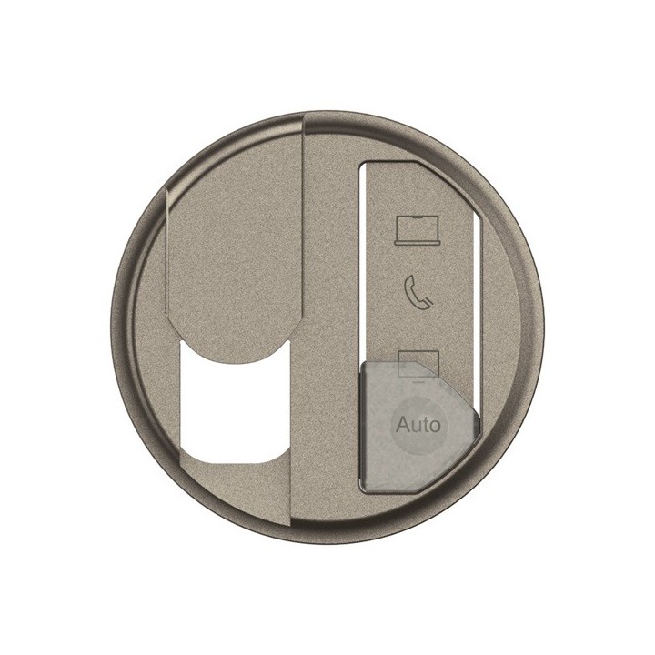 Legrand Céliane - Enjoliveur pour prise simple RJ45 blindée Cat.6A STP Grade 3 TV avec repérage média - Titanium - Réf : CT0348