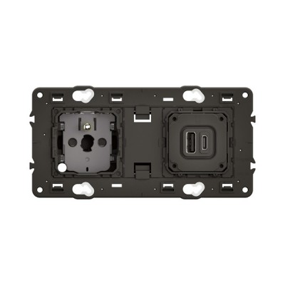 Legrand Céliane - Prise double 2P+T Surface Confort + 2 USB Type-A + Type-C précâblée - 20W Power Delivery - Réf : CM0143